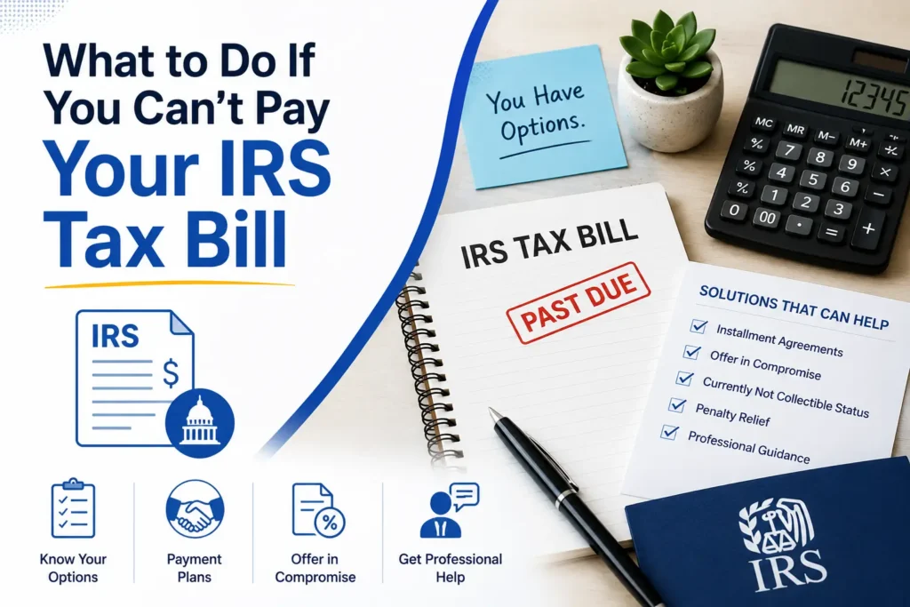 can't pay IRS taxes what to do